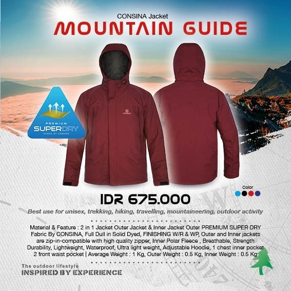 JAKET CONSINA MOUNTAIN GUIDE - JAKET GUNUNG WATERPROOF -  JAKET POLAR