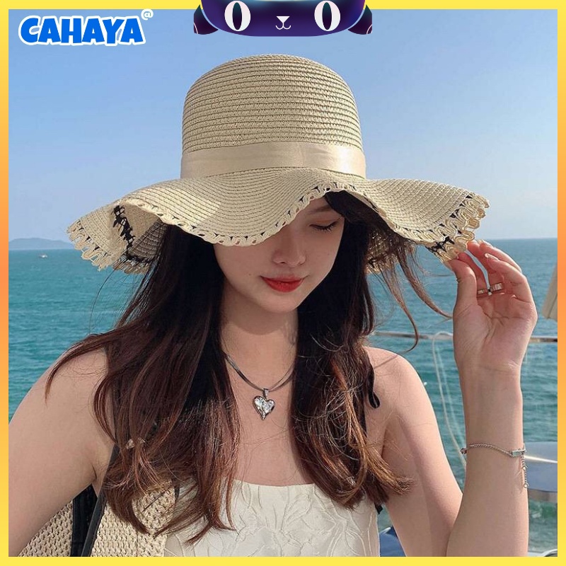 CAHAYA Topi Pantai Wanita Pelindung UV - Summerhat Pantai Import T104