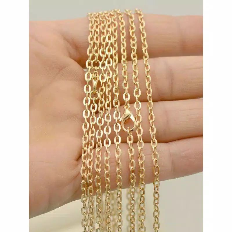 KALUNG NURI KECIL PRIA WANITA WARNA GOLD PANJANG 45CM 50CM 60CM