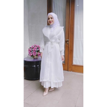 Aura Label - Chloe WHITE Dress Organza - Bestseller Dress Organza Wanita