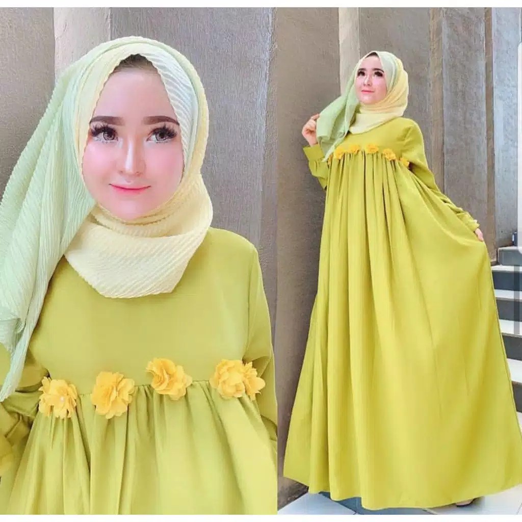 NAJWA DRESS - FLOTTILICIOUS / BAJU MUSLIM / BAJU MURAH / GAMIS MURAH / GRSOIR BAJU ONLINE