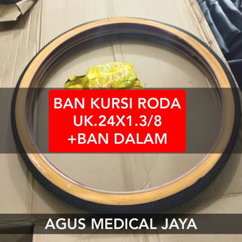 ban kursi roda luar + dalam (24x1.3/8+ban dalam)