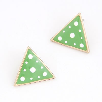 LRC Anting Tusuk Define Dot Pattern Triangle Shape Alloy Stud Earrings