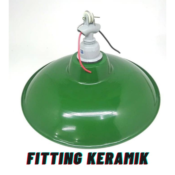 Set Kap Lampu Gantung / Kap WD + Fitting Gantung KERAMIK E27 30 Cm