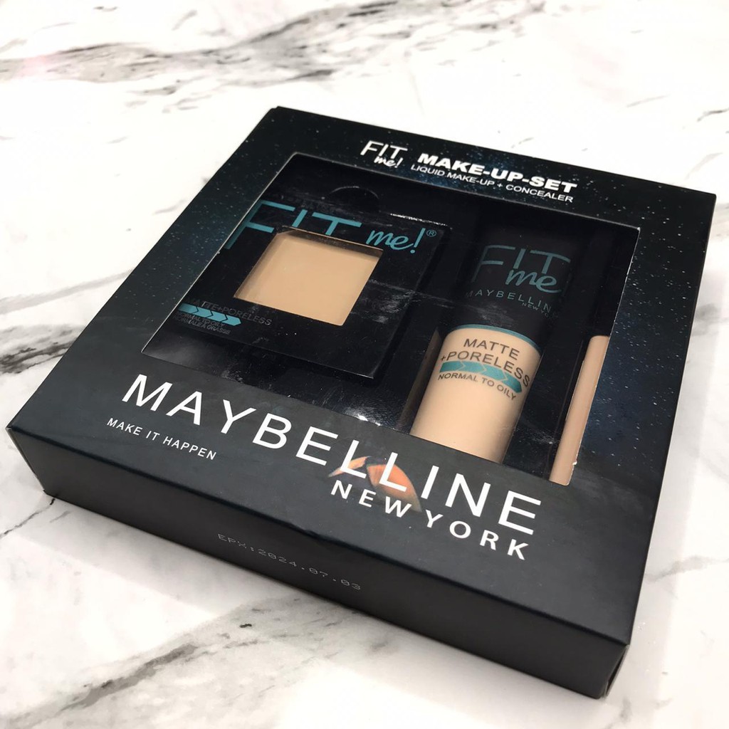 [Per Set] Maybelline Fit Me! Set 3in1 / 4in1 Bedak, Foundation, Concealer