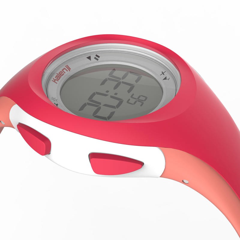 KALENJI W200S Jam Tangan Digital Timer Olahraga Wanita Dan Anak Original - Pink Coral