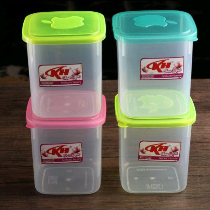 Toples Kotak 500ml / Toples Kecil Bening / Tempat Bumbu / Toples Bumbu Merk KH MURAH