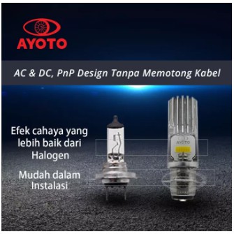 Lampu LED Utama Motor H6 M2A AC DC 2 SISI AYOTO ORIGINAL Hi-Lo BEBEK MATIC Bergaransi