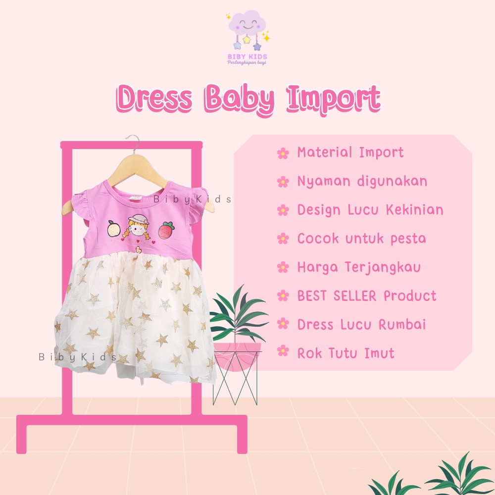 Dress Bayi Perempuan 0 6 Bulan Style Korea Lucu Baby Girl Baju Anak Newborn Import Perempuan Baru Lahir Murah