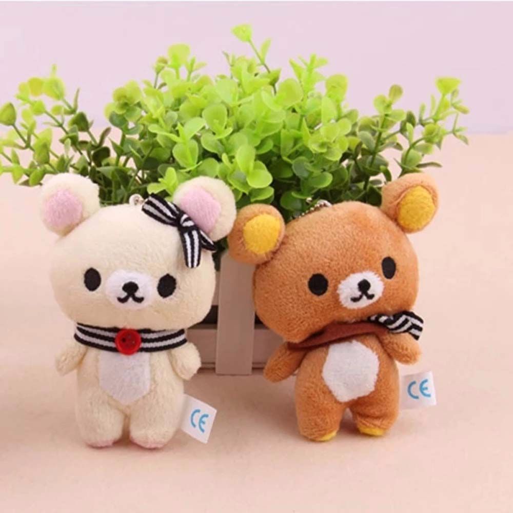 Needway  1pcs Soft Figure DOLL Standing Bear Design Pendant Bear Plush Stuffed TOY Baby Toy Kawaii Plushie Toy 11CM Charm TOY Lover Rilakkuma Key Chain