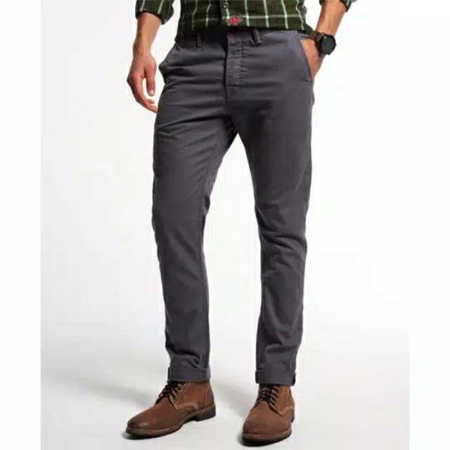 PROMO COD Celana Chino Panjang Pria Bahan Black , Grey , Cream , Mocca, hijau army Slimfit 27-36