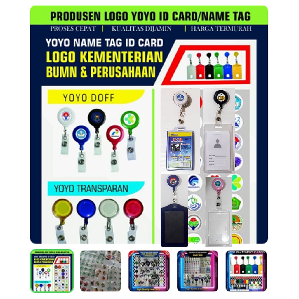 

YOYO ID CARD/NAME TAG +LOGO KEMENTERIAN RI (PAKET MURAH+LENGKAP)