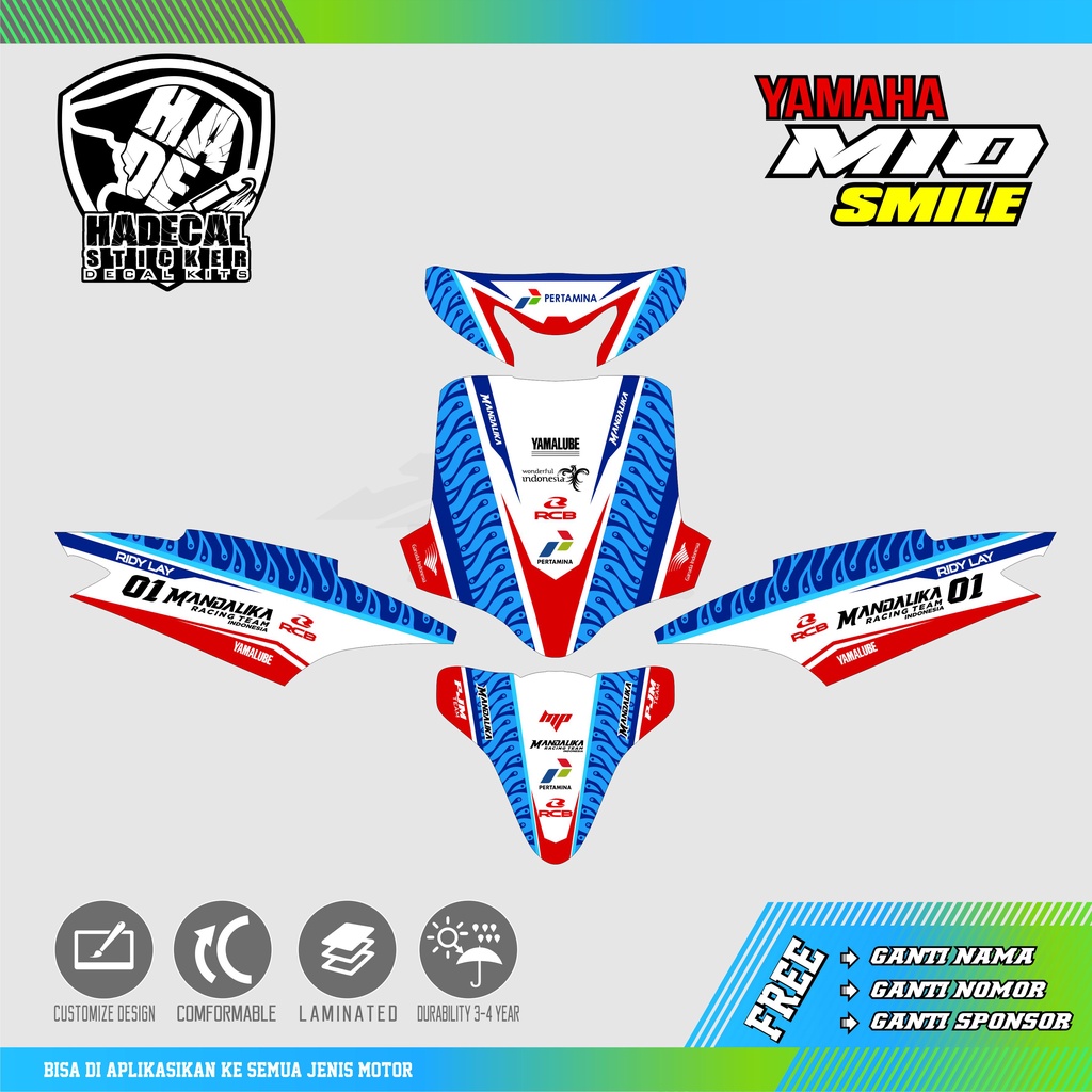 DECAL STICKER MIO SMILE MANDALIKA