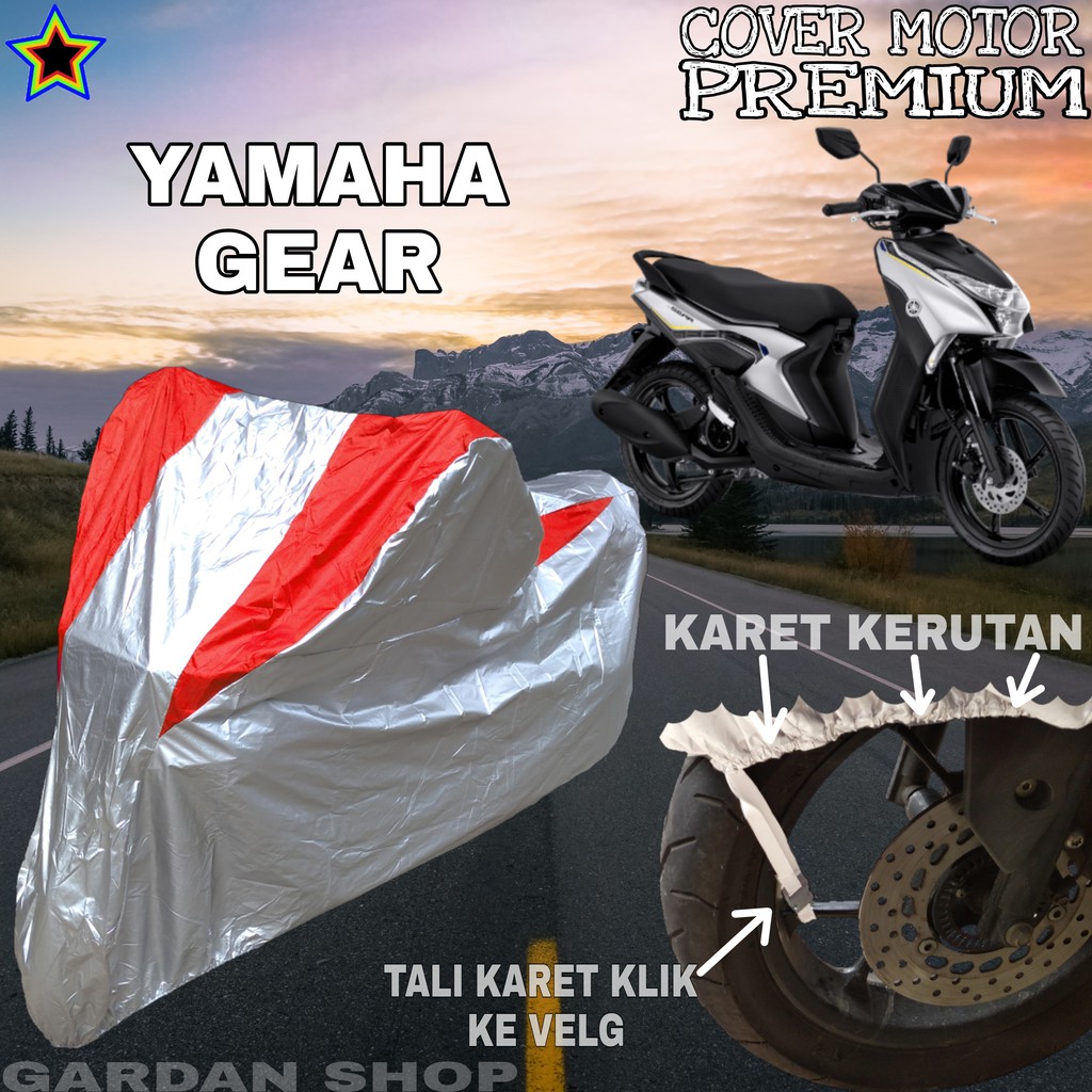 Sarung Motor YAMAHA GEAR Silver MERAH Body Cover Penutup Motor Yamaha Gear PREMIUM