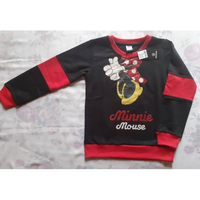 Sweater Anak Minnie Mouse Disney x Nevada Hitam Merah - Baju Anak Perempuan
