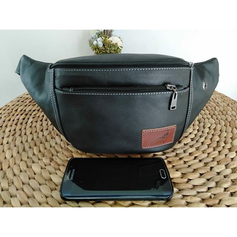 waist bag kulit asli tas pria kulit asli ukuran besar