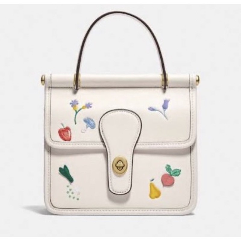 COACH WILLIS TOP HANDLE 18 WITH GARDEN EMBROIDERY