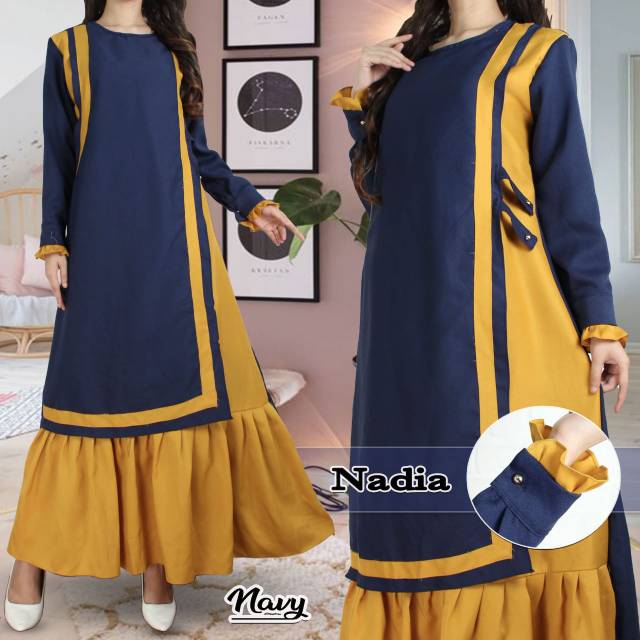 Gamis Nadia Maxy Dress Fashion Muslim Wanita