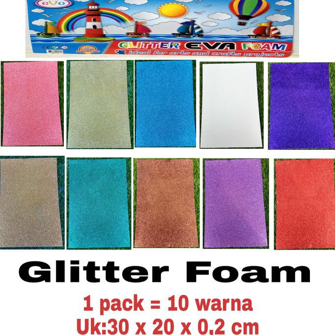 

✨BISA COD✨ Glitter Eva Froam Sticker - Busa ati - Busa glitter ada perekat