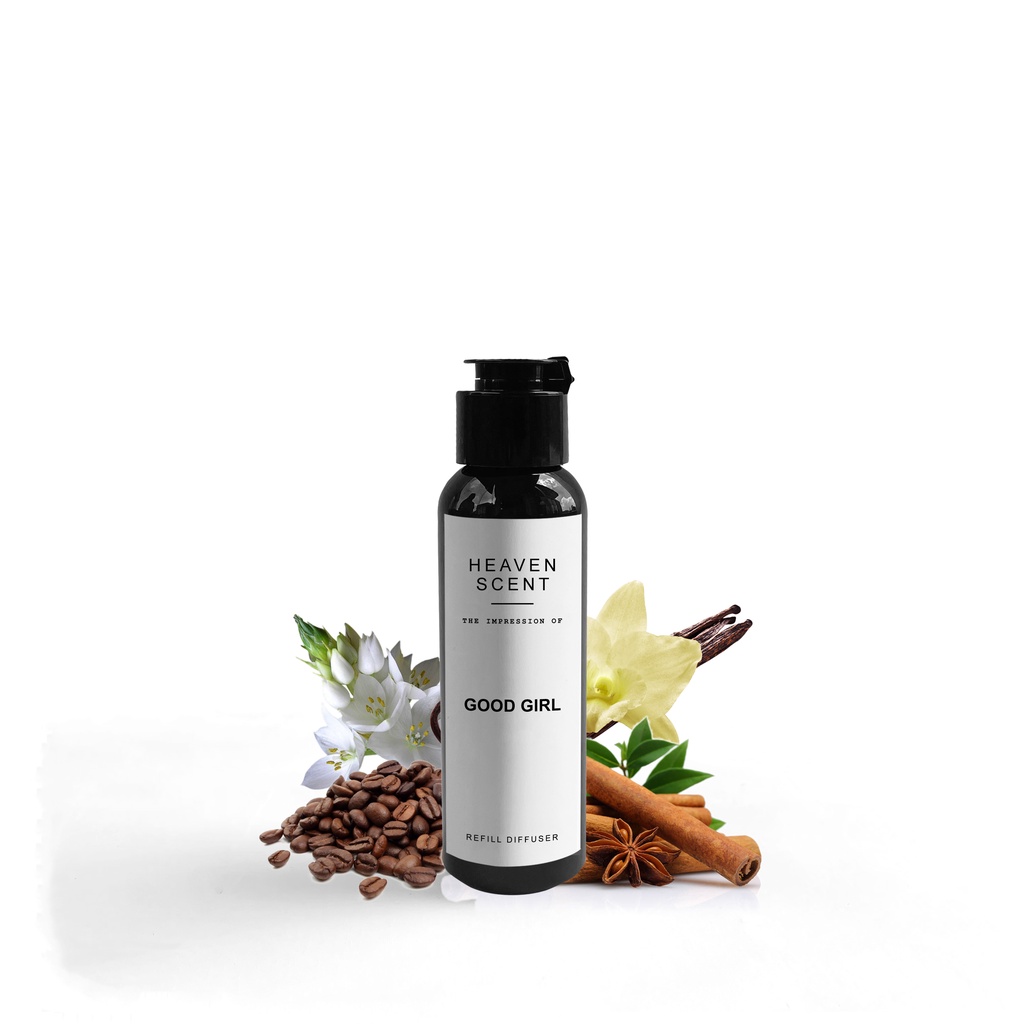 HEAVEN SCENT Refill Luxury Reed Diffuser 100 ml - Pengharum Ruangan Aromaterapi Inspired by Fragrance-Good Girl