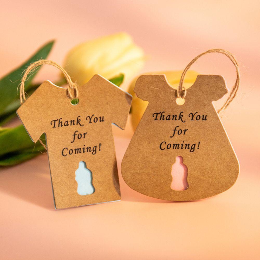 R-flower 50PCS Baby Shower Hanging Tag Hadiah Perlengkapan Pesta Gender Reveal Packing Label