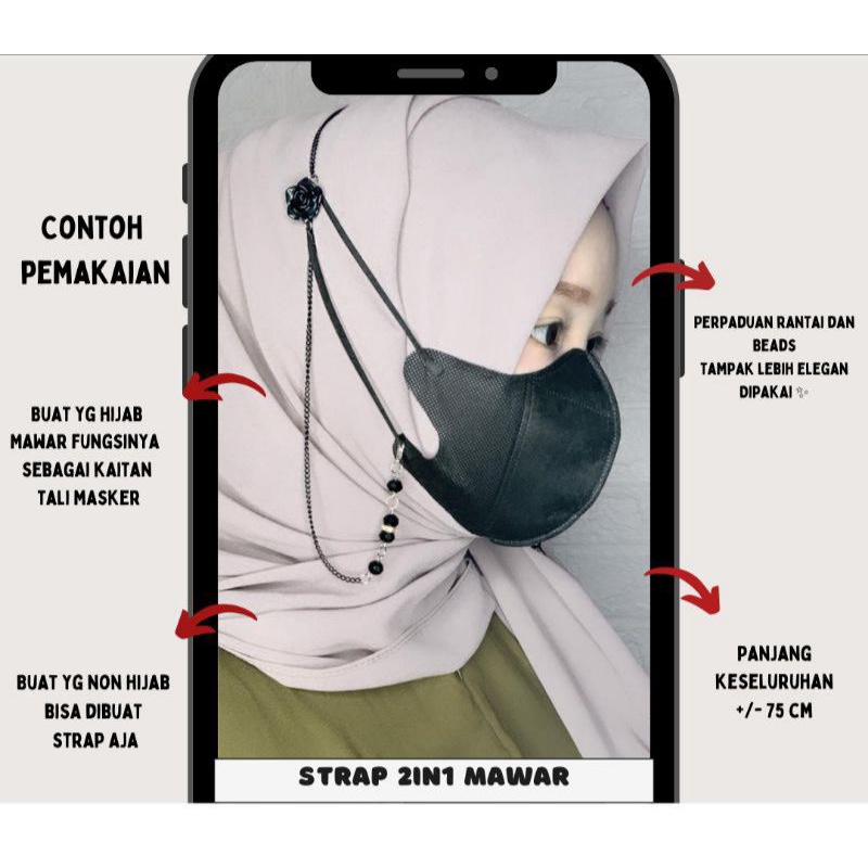 KALUNG MASKER, KALUNG MASKER 2 IN 1, KALUNG MASKER/PENGAIT MASKER, STRAP MASKER