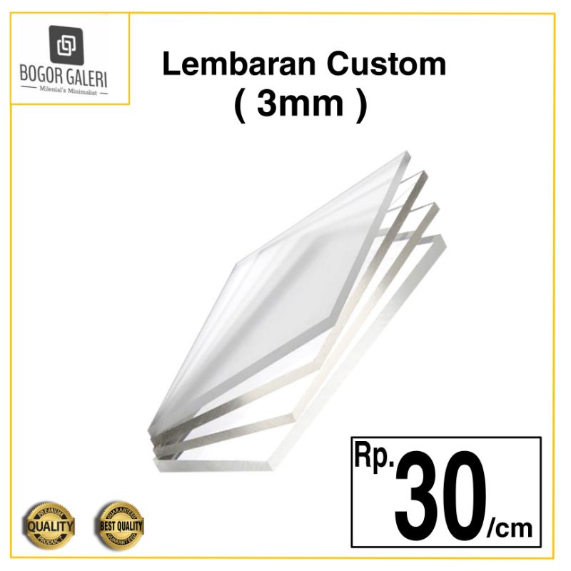 Jual Akrilik Lembaran Custom Potongan 3mm Bening Acryl   ic | Shopee Indonesia