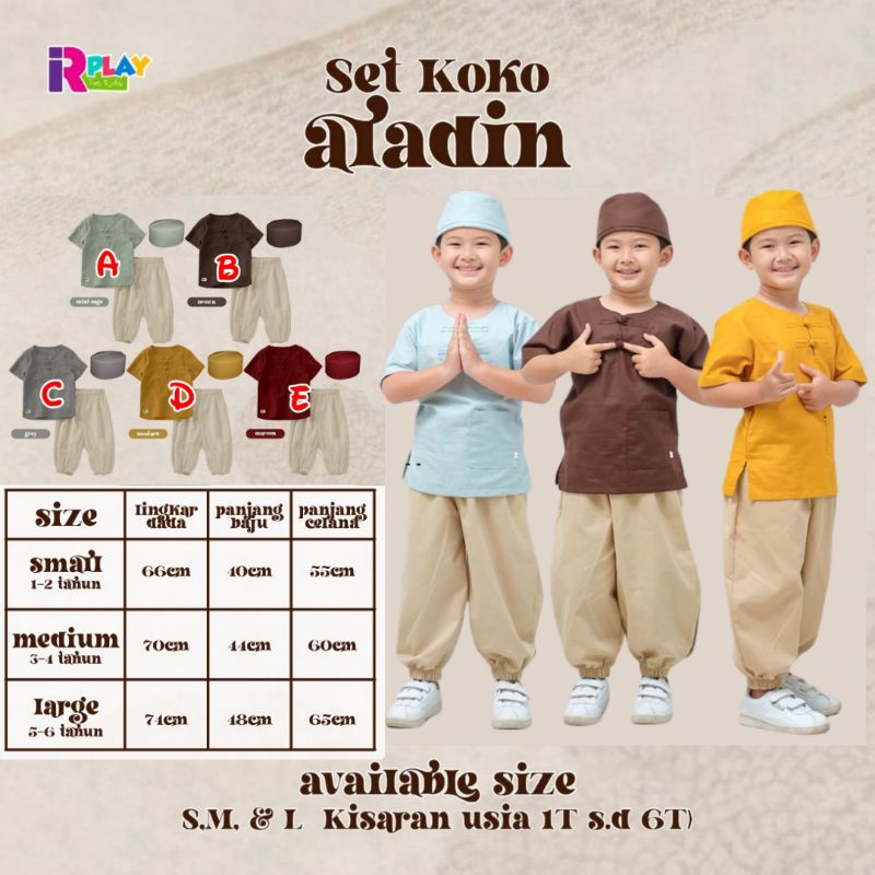READY STOK ❗ SETELAN KOKO ALADIN UNTUK BALITA IRPLAY