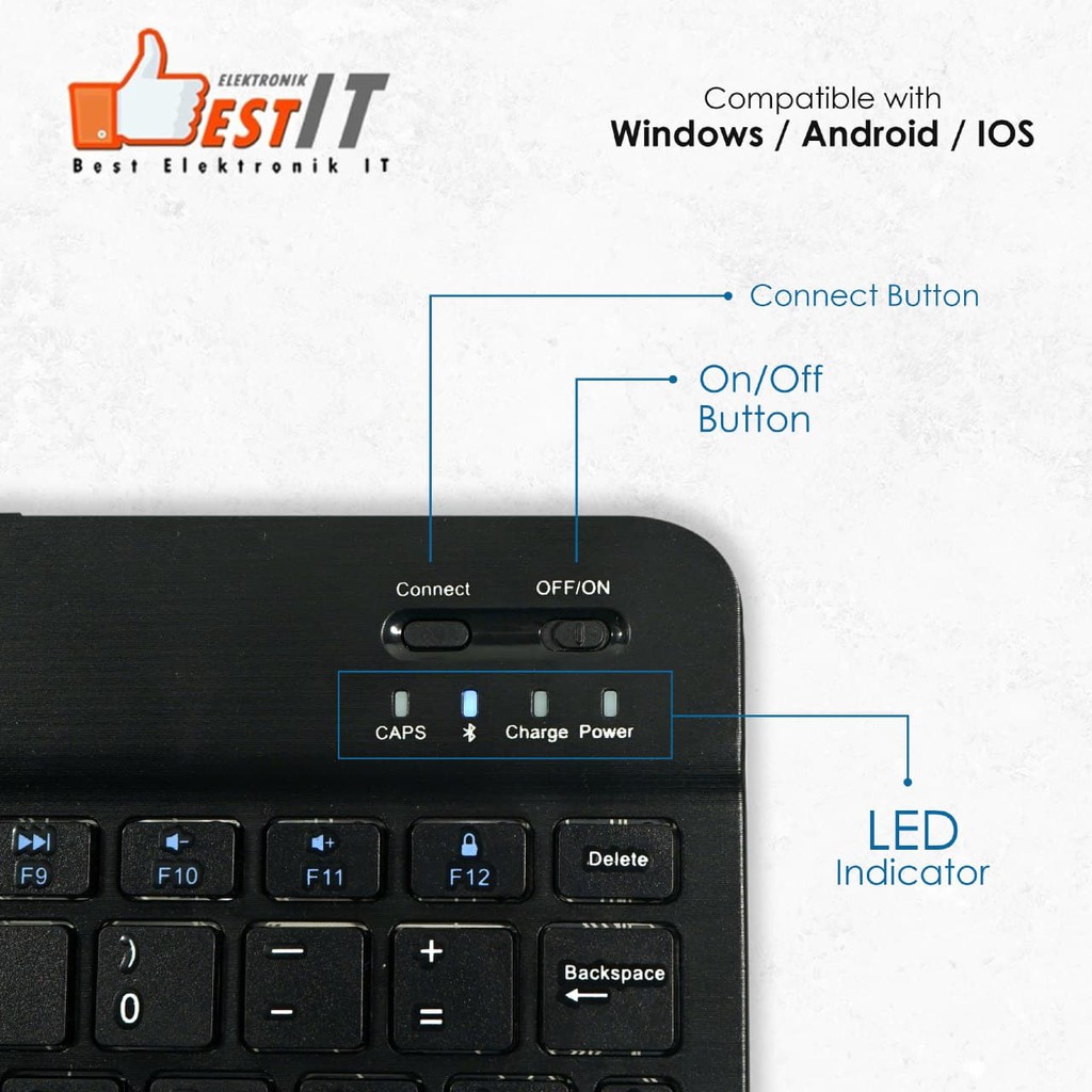 Mini Wireless Bluetooth Keyboard Slim NYK BT-90 Keyboard Bluetooth