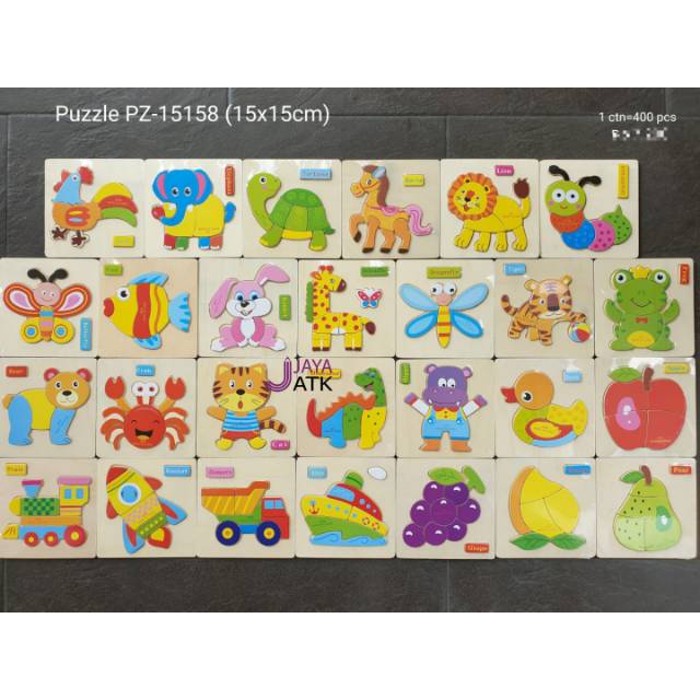 PUZZLE KAYU KECIL - MAINAN EDUKASI ANAK PUZZLE - PUZZLE MINI - PUZZLE KAYU HEWAN BUAH TRANSPORTASI