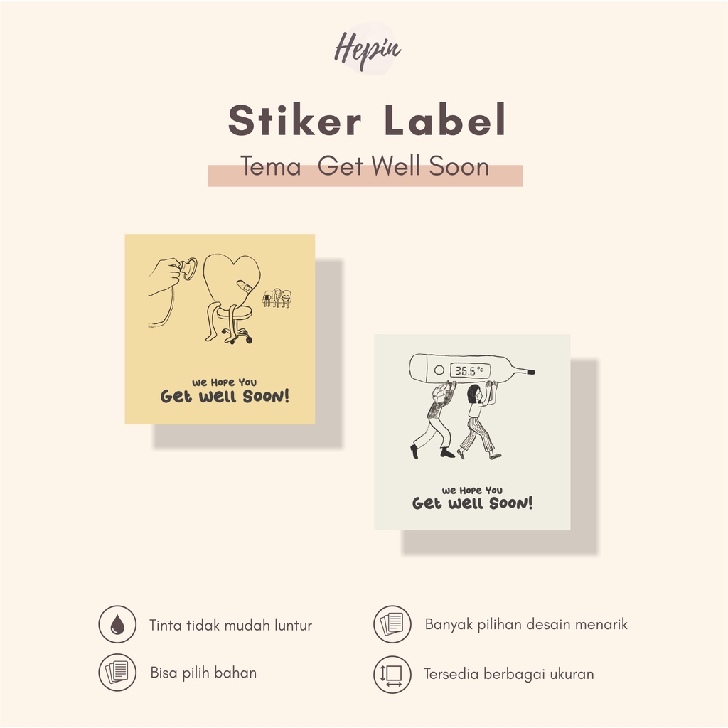 

stiker label edisi GET WELL SOON/cetak stiker murah