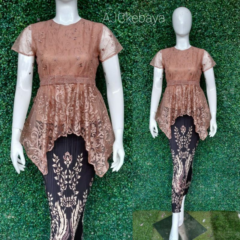 Kebaya Modern / Kebaya tulle / Gomes Pita / Kebaya Terbaru/ Set Kebaya Tulle