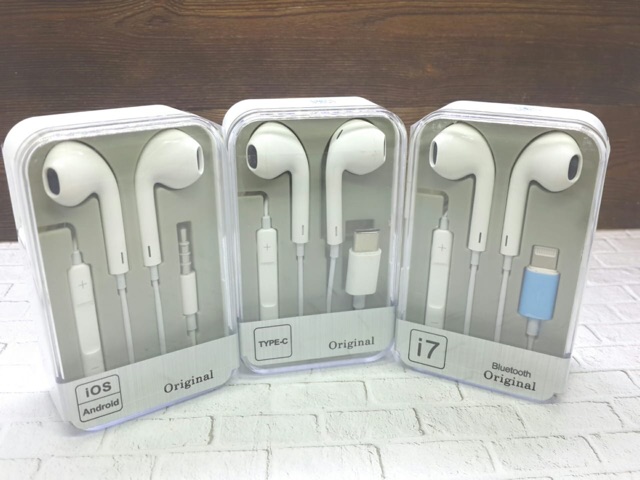 Earphone in-ear untuk iPhone Android Universal (3.5mm / Type-C / Lightning)