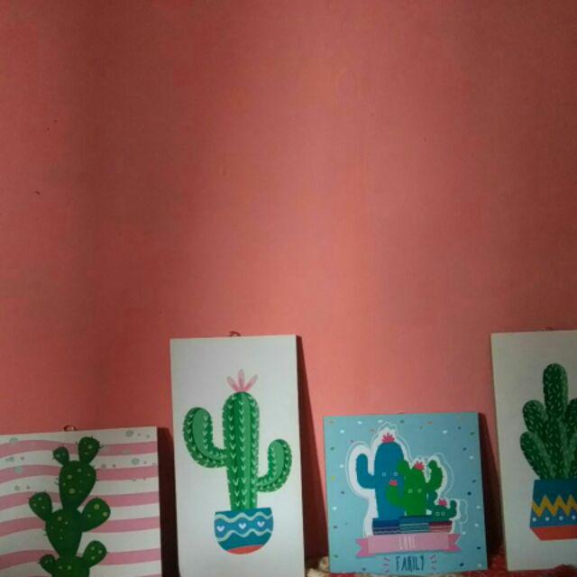 Decor Art Hiasan Dekorasi Dinding Kamar Rumah Bunga Pot Kaktus Cantik Wall Decor - Ct 2