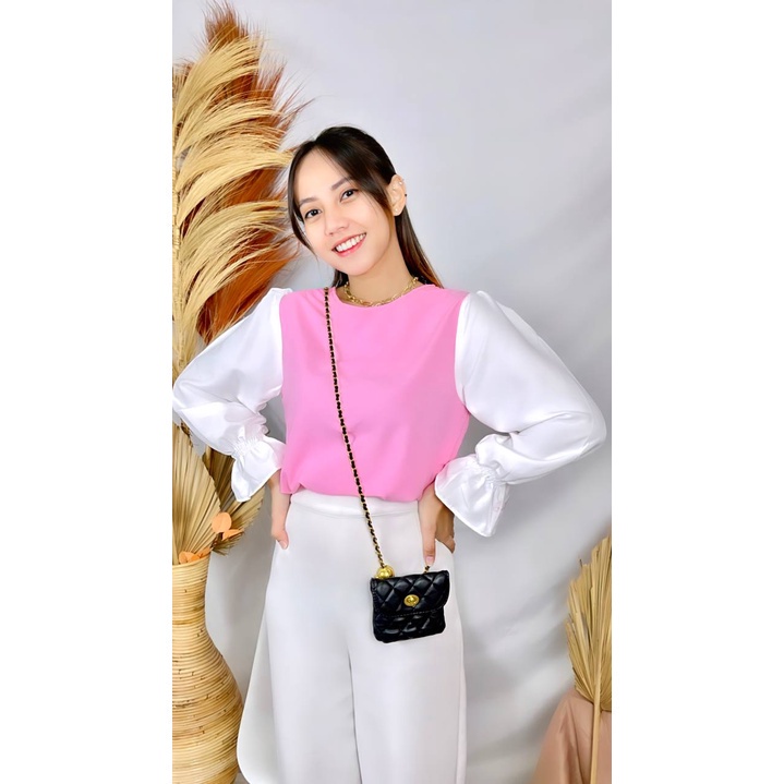 Tq88indonesia Baju Atasan Wanita Terbaru / Silmi Blouse / Blus Santai / Ootd Kekinian