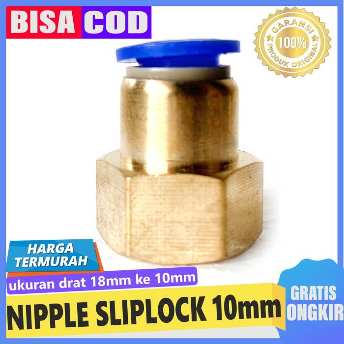 Konektor Pompa DC drat 18mm ke selang PU 10mm