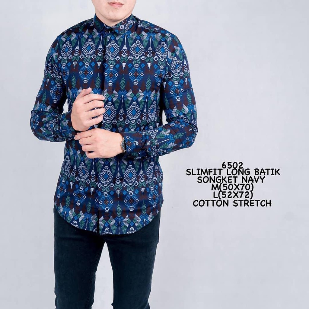 BIG SALE 4.4 New Arrival Distro Batik Pria Bordir Sogan Batikaf Notoarto Batik Ipnu-Ippnu Hem Pria-TERPEDO BIRU