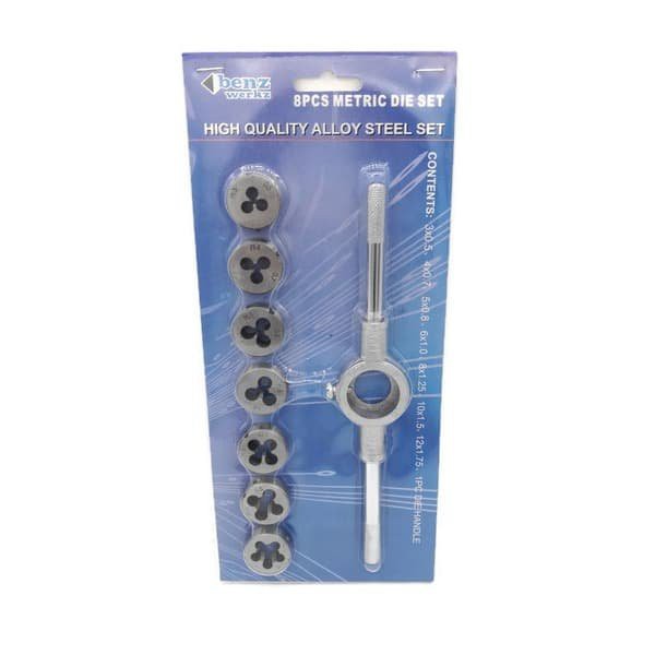 BENZ Die Set 8 pcs Benz Metric Die Set 8pcs / Alat Pembuat Ulir Drat Snai Senai Hand Die Tapping