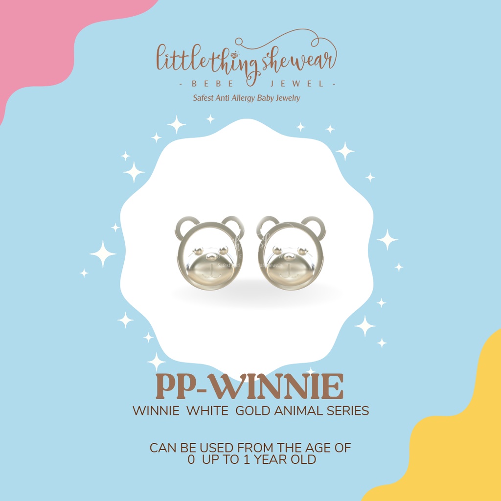 Anting Anak Littlethingshewear Winnie White Gold Newborn PP-WINNIE NB 0,5gr