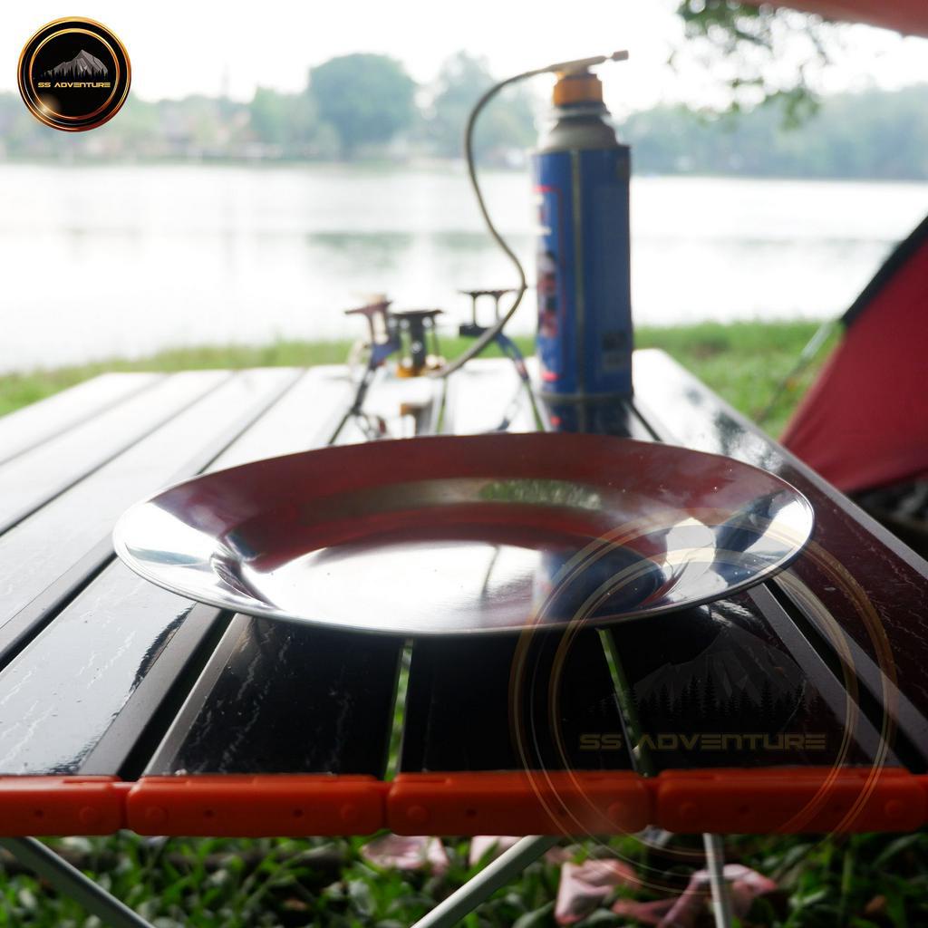 Piring camping stainless tebal outdoor 24 cm plv