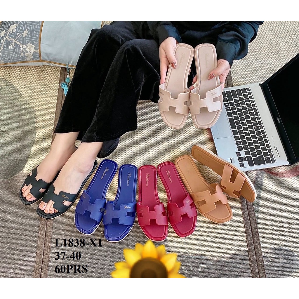 Sandal Karet Jelly Wedges Wanita import Model Terbaru Original Kekinian by AGUNG STYLE Balance L1838-X1