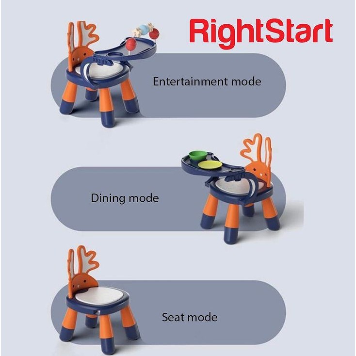 Right Start HC 2381 3in1 Deer Chair With Toys | Kursi Makan Bayi Rusa