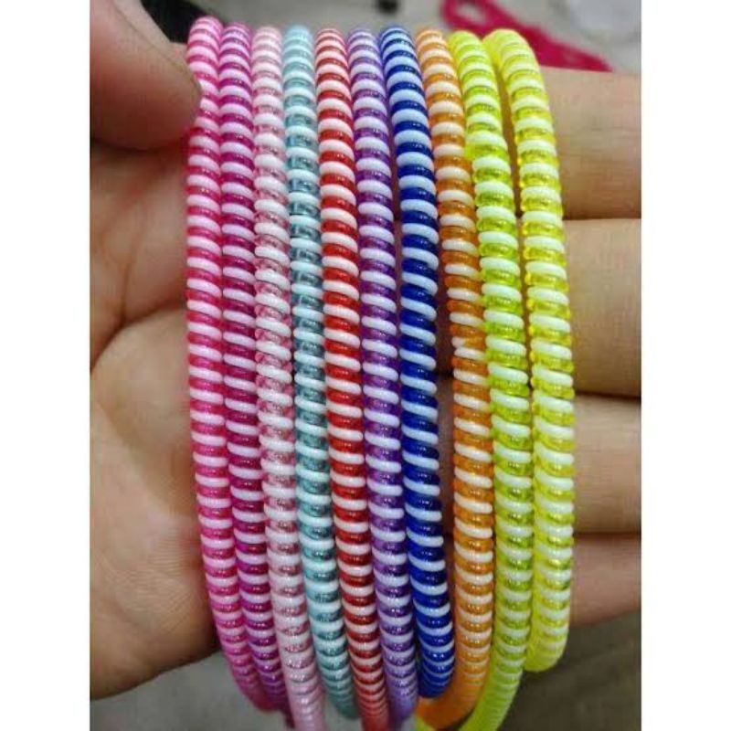 (isi 5pcs) Pelindung kabel 2 warna pelindung kabel spiral 2 tone 5pcs