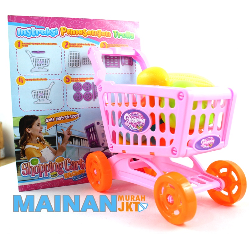 MAINAN ANAK MURAH OCT2713 TROLI BUAH DAN SAYUR SHOPPING CART KITCHEN GROCERY MAINAN ANAK PEREMPUAN