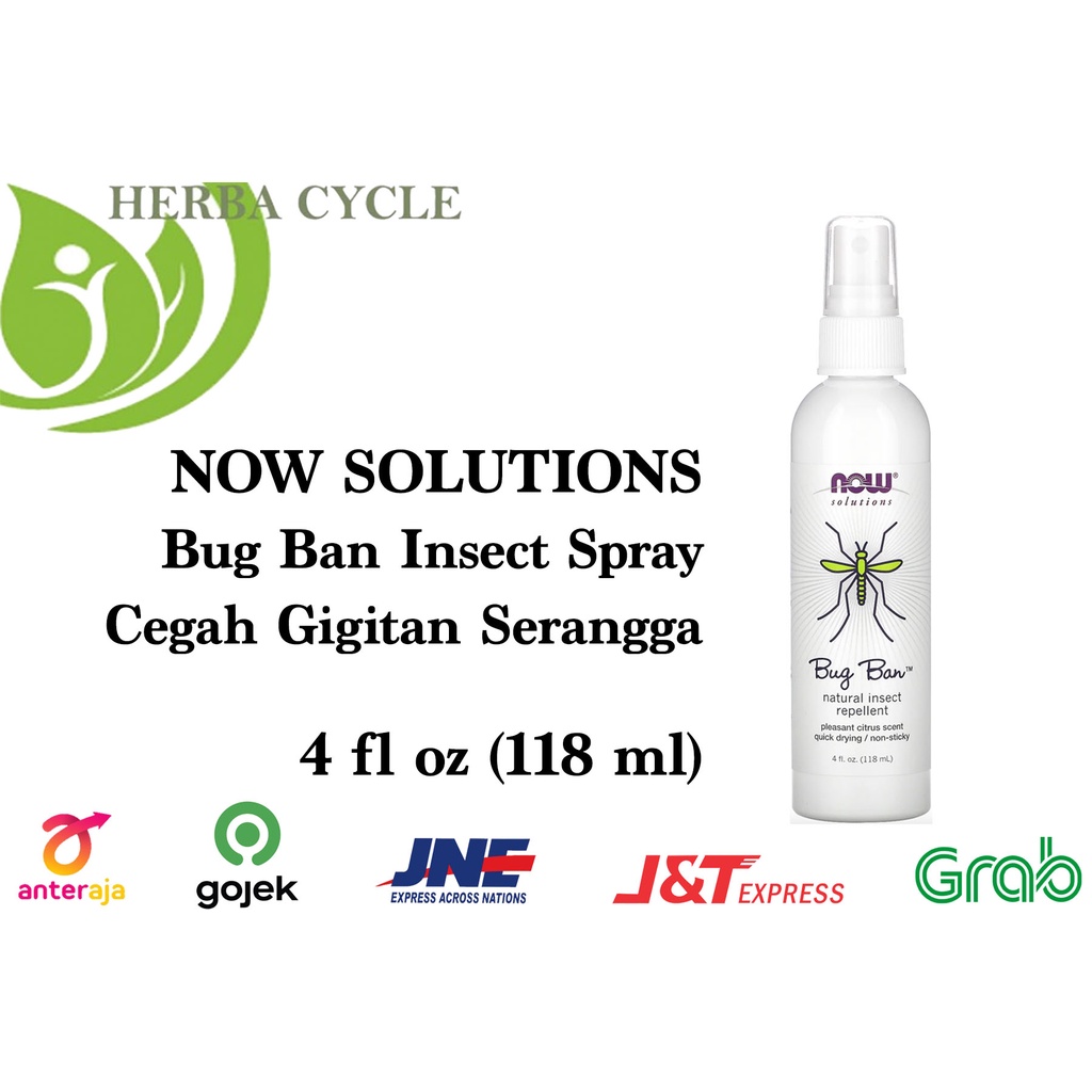 Now Solutions Bug Ban 4fl oz (118ml) Natural Insect Repellent Spray Mengusir Serangga Cegah Gigitan Serangga Nyamuk Cegah Demam Berdarah ORI USA Spray Anti Serangga