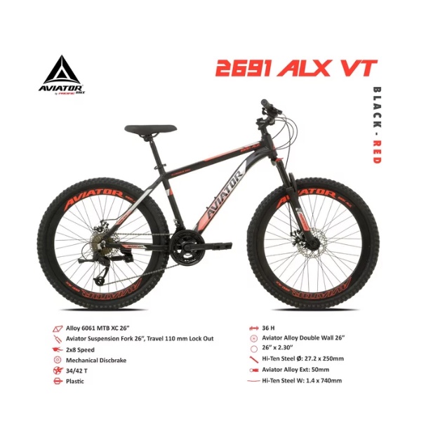 Sepeda Gunung MTB 26 inch Aviator 2691 ALX VT Alloy