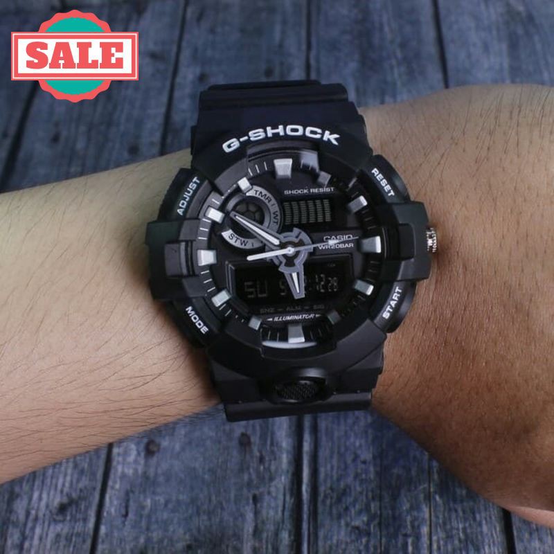 Promo JAM MURAH G SHOCK GA 700 BLACK WHITE