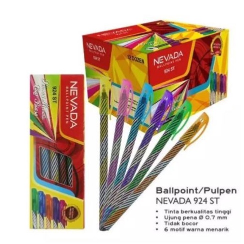 

Pulpen Nevada 924 ST Hitam / Pena Ulir 12pcs