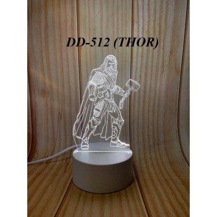 Lampu Tidur 3D Transparan Akrilik 3 Warna DD-512 New