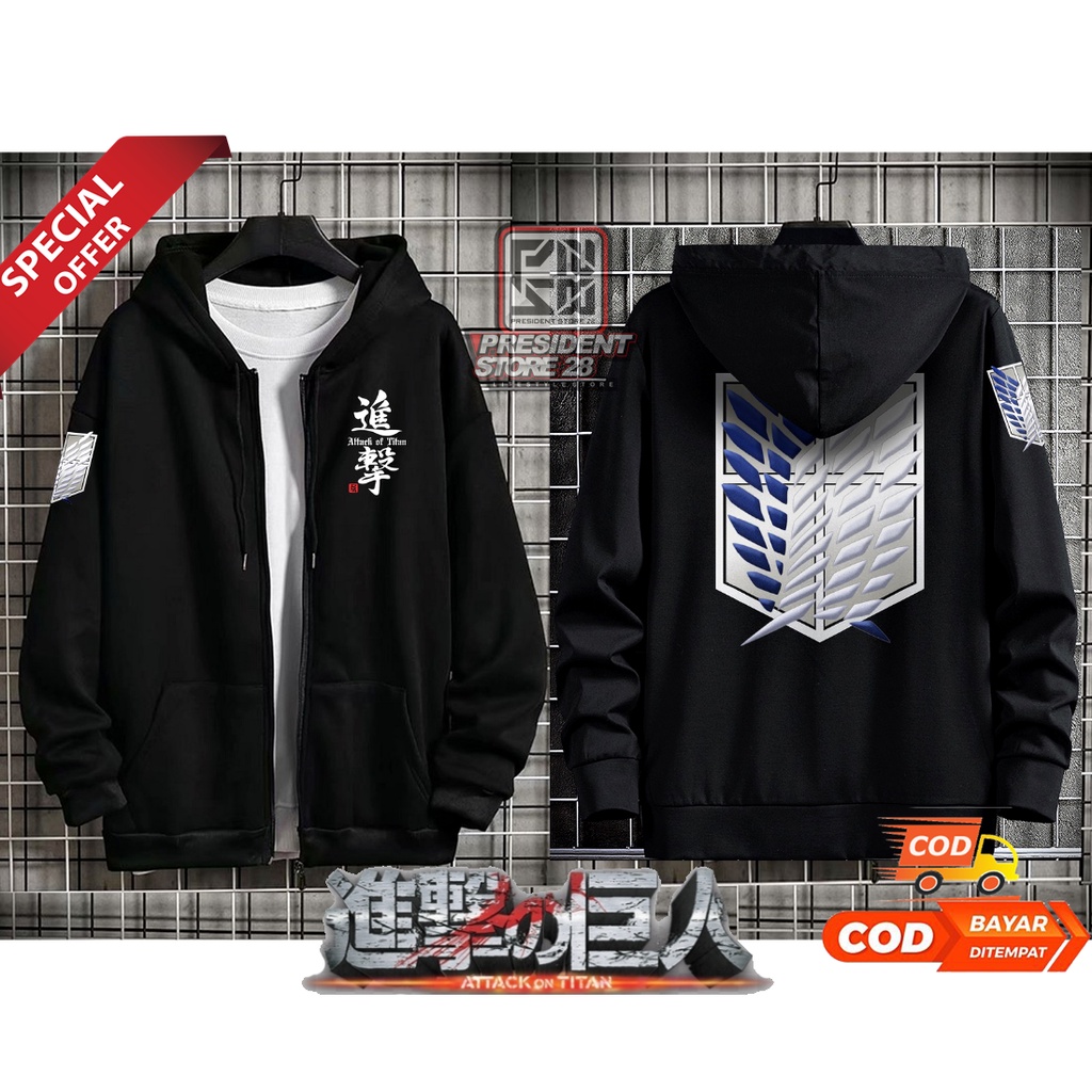 Sweater Hoodie SNK ATTACK ON TITAN AOT / Jaket Anime AOT-ATTACK ON TITAN SHINGEKI NO KYOJIN / Hoodie Zipper Anime Singeki no Kyojin / Hoodie ANIME LEVI ACKERMAN